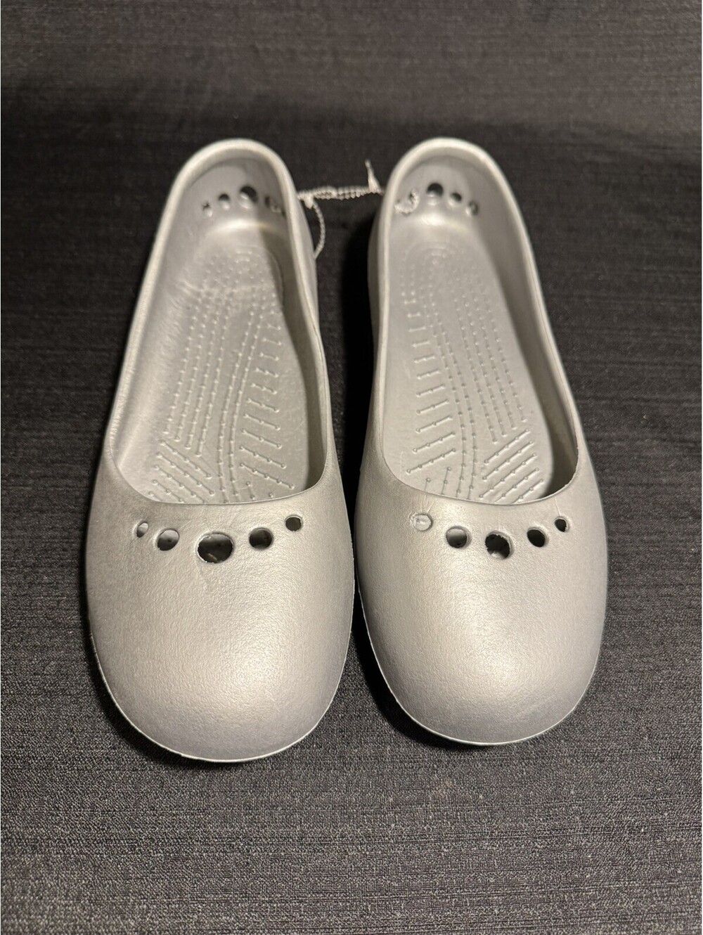 Crocs Kadee Ballet Flats Women’s 11 Silver Gray Slip On Comfort Shoes